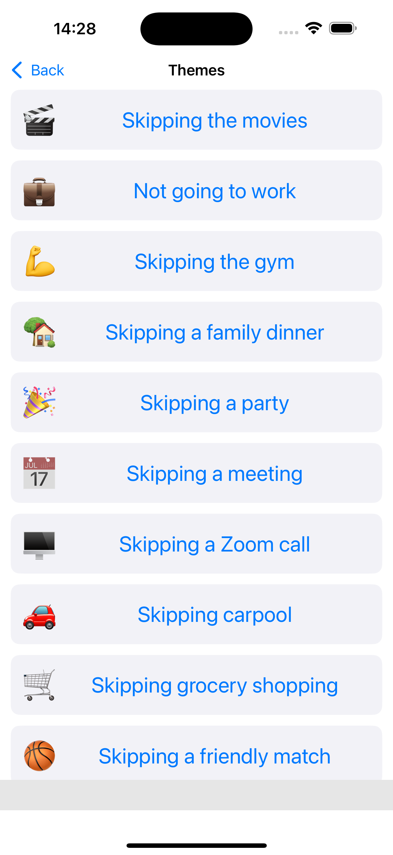Settings Screen